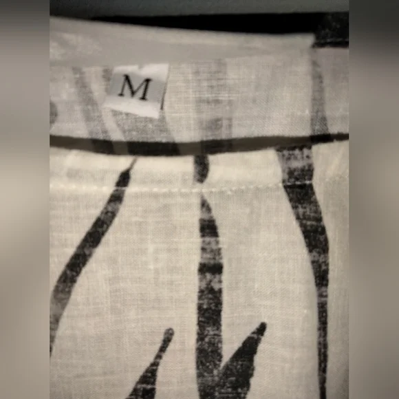 bryn Walker (Size M) Crop Top/(Size L) Crop Pants Leaf Print (2PC) Matching Set